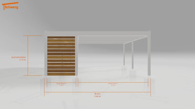 #DE Schweng Flachdachcarport C600 (ID 5mzxyp)