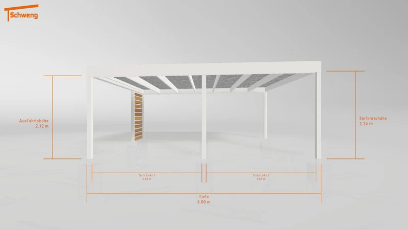 #DE Schweng Flachdachcarport C600 (ID 5mzxyp)