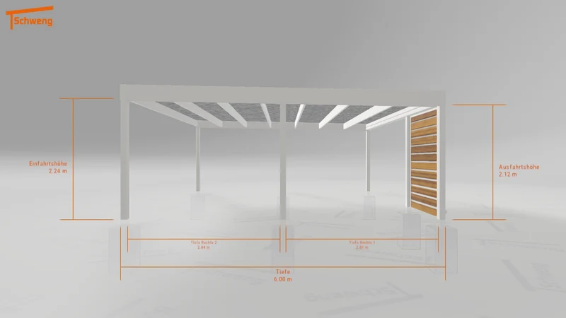 #DE Schweng Flachdachcarport C600 (ID 5mzxyp)