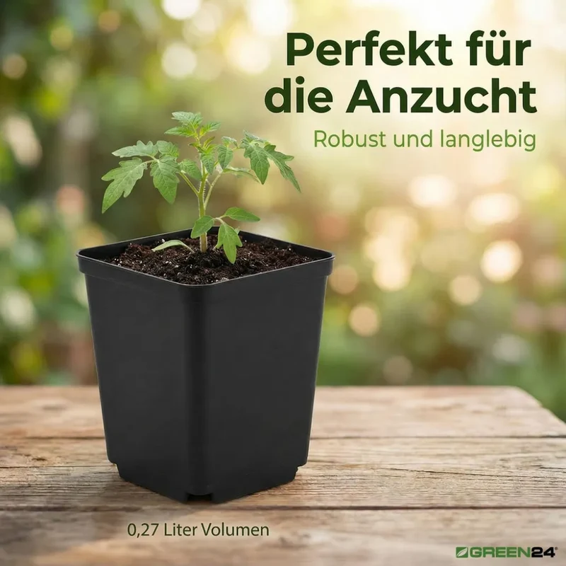Vierkant-Anzuchttöpfe aus PP – 5 Größen, 6 Packungen
