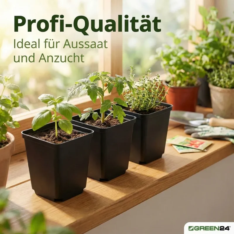 Vierkant-Anzuchttöpfe aus PP – 5 Größen, 6 Packungen