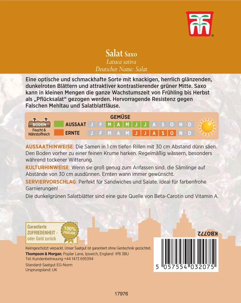 Thompson & Morgan | Salat (Eichblattsalat) Saxo