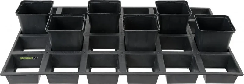Gitterplatte für 24 Vierkanttöpfe 9 × 9 × 9,5 cm