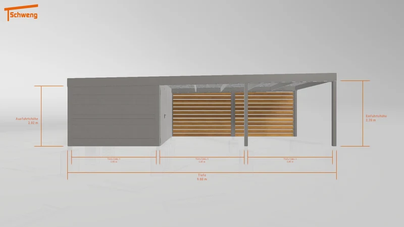 #DE Schweng Flachdachcarport C600 (ID bkp4g2)