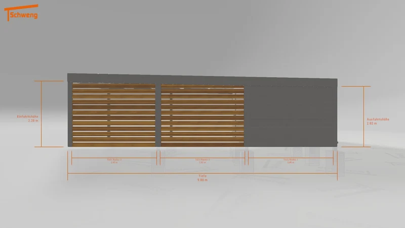 #DE Schweng Flachdachcarport C600 (ID bkp4g2)