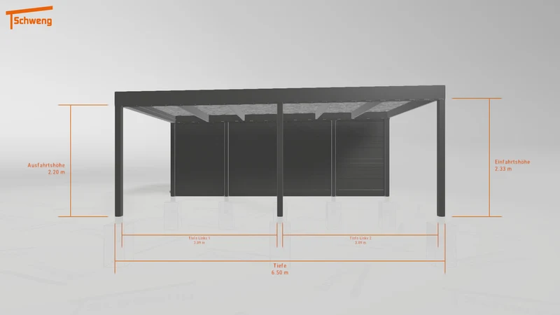 #DE Schweng Flachdachcarport C600 (ID bkp4wb)