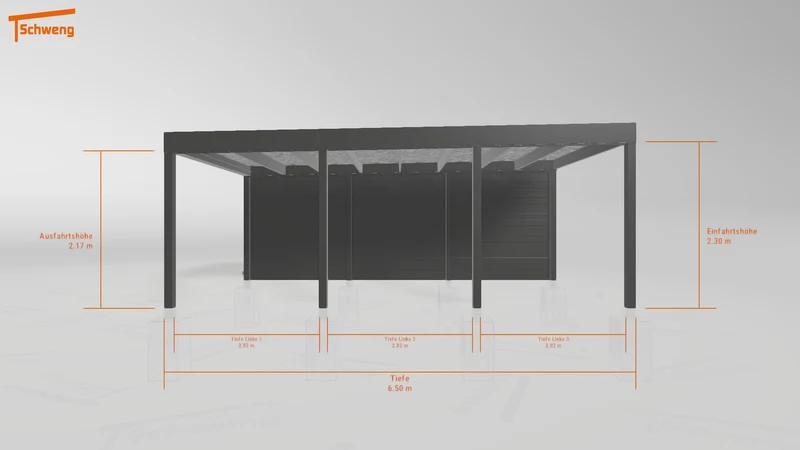 #DE Schweng Flachdachcarport C600+ (ID zbw2nm)