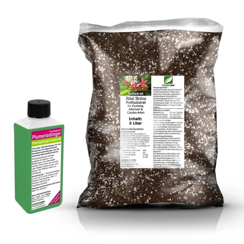 Plumeria-Umtopfset · 5 oder 10 l Erde + 250 ml Dünger