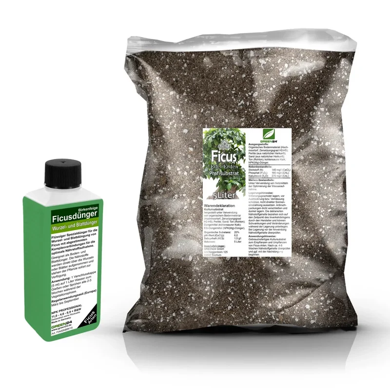Ficus-Umtopfset · 5 l Erde + 250 ml Dünger
