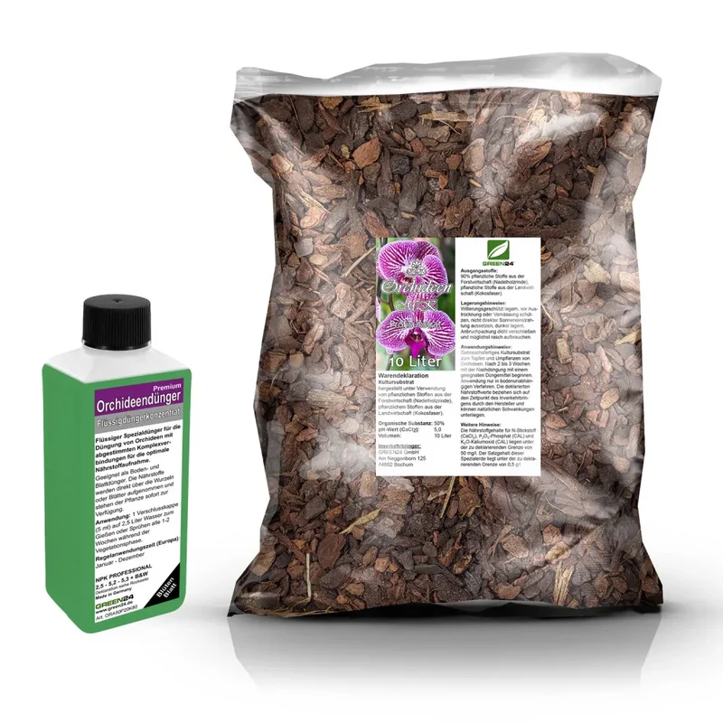 Orchideen-Umtopfset MK · 10 l Erde + 250 ml Dünger