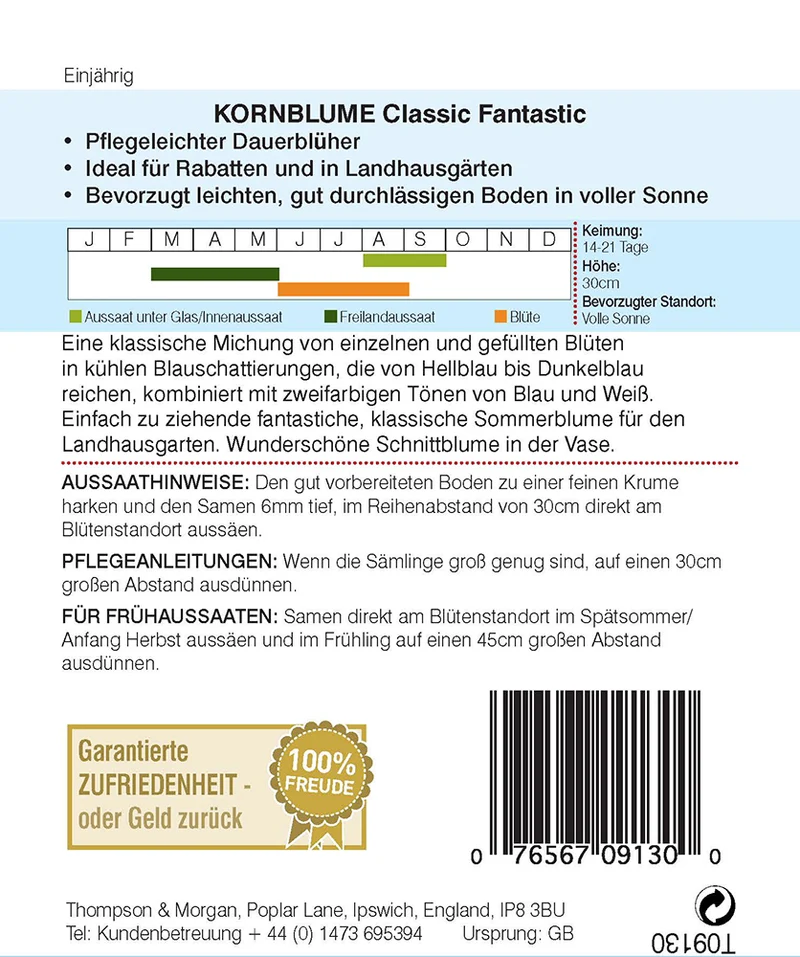 Kornblume Flockenblume Classic Fantastic