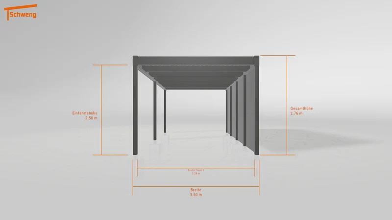 #DE Schweng Flachdachcarport C600 (ID 85p24w)