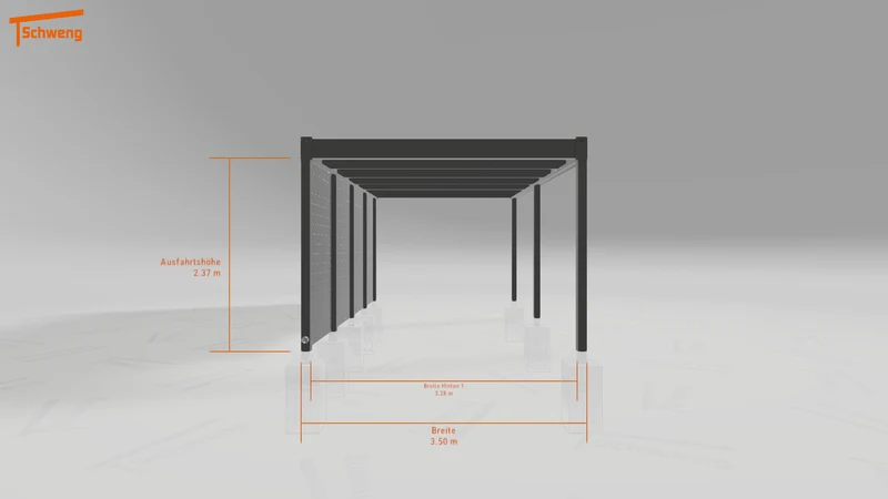 #DE Schweng Flachdachcarport C600 (ID 85p24w)