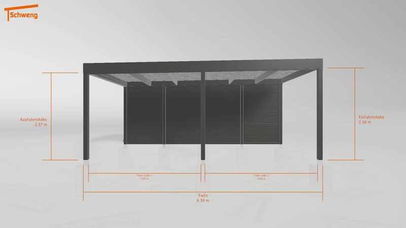 #DE Schweng Flachdachcarport C600 (ID x78pyy)