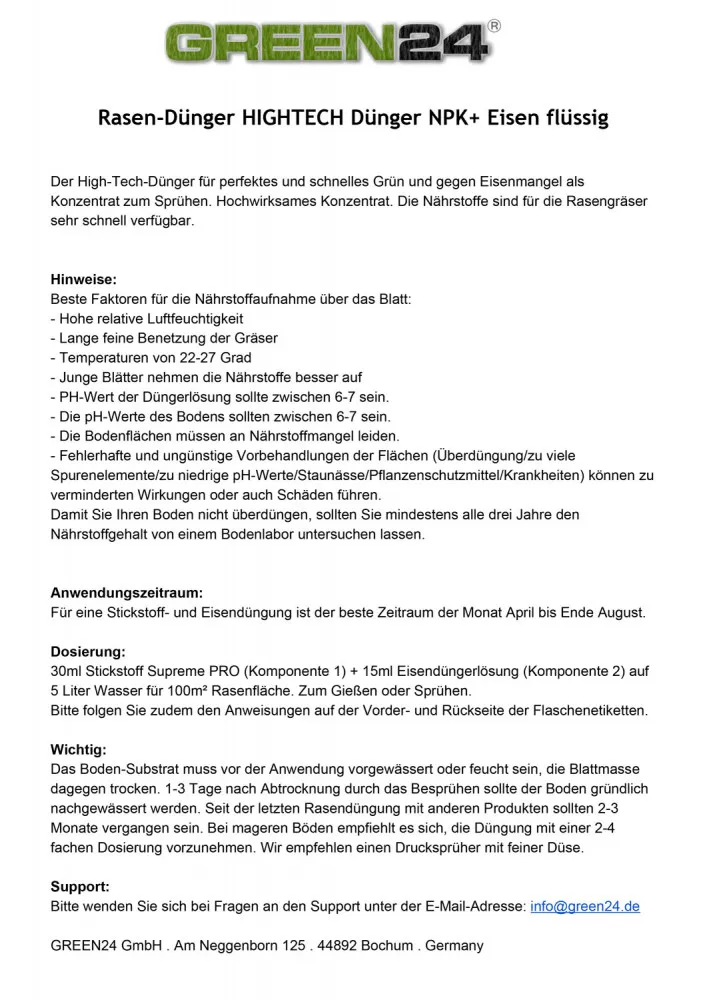 Rasen-Dünger Stickstoff & Eisen – Set