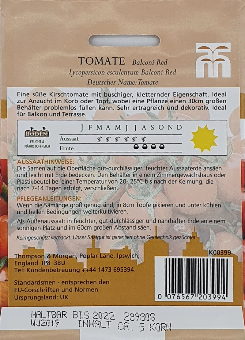 Thompson & Morgan | Tomate Balconi Red