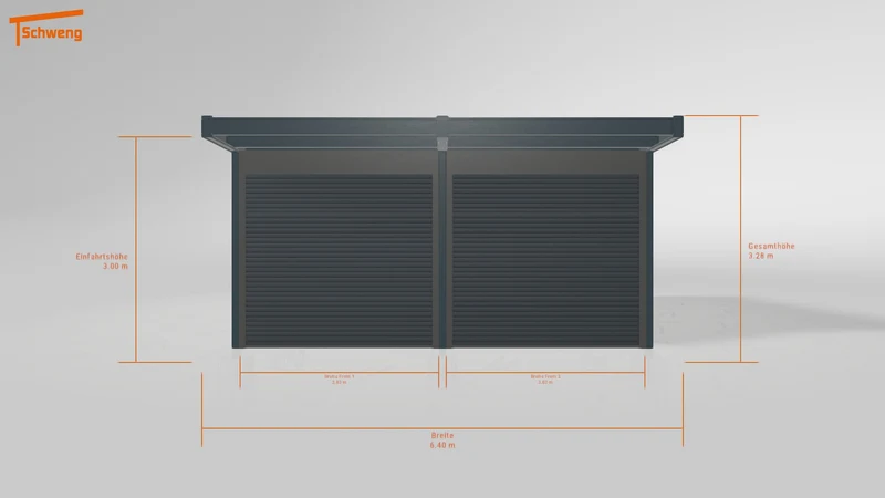#DE Schweng Flachdachcarport C600+ (ID 85pgqr)