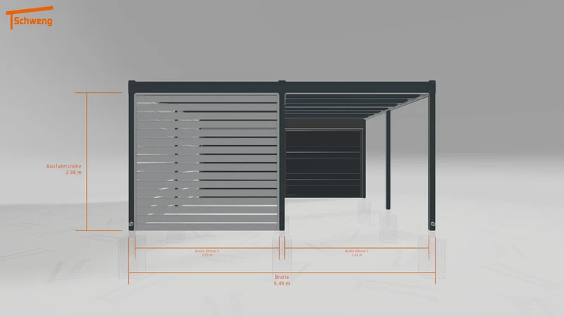 #DE Schweng Flachdachcarport C600+ (ID 85pgqr)