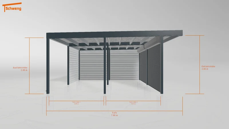 #DE Schweng Flachdachcarport C600+ (ID 85pgqr)