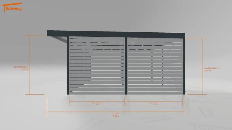 #DE Schweng Flachdachcarport C600+ (ID 85pgqr)