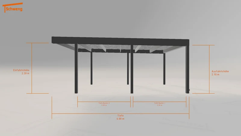#DE Schweng Flachdachcarport C600 (ID pb9kk3)