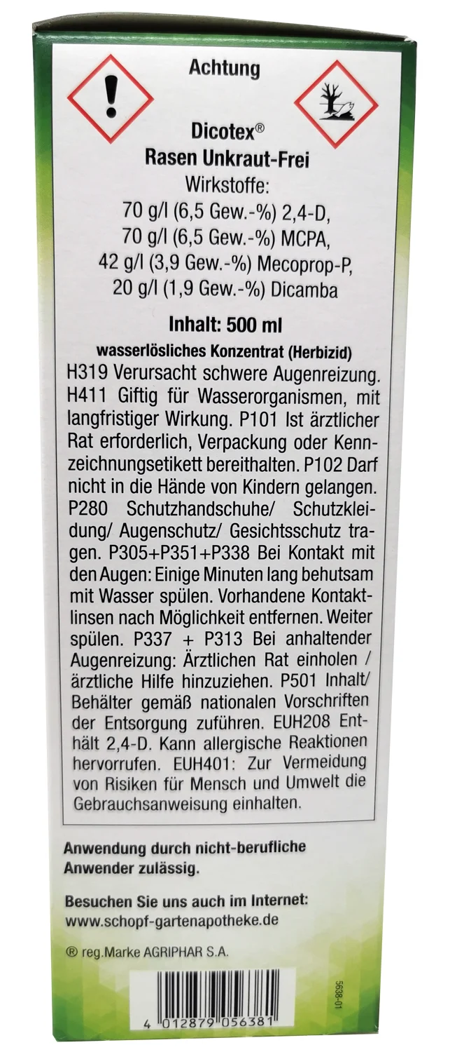 Rasen Unkraut Frei DICOTEX 500ml