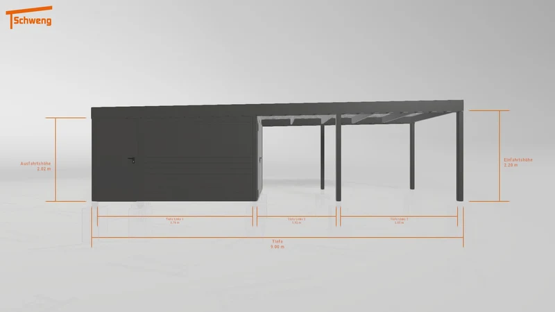 #DE Schweng Flachdachcarport C600 (ID mj22x8) #MTG