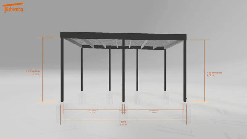 #DE Schweng Flachdachcarport C600 (ID 77bbk5)