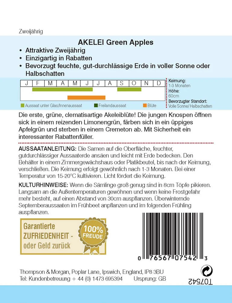 Thompson & Morgan | Akelei Green Apples