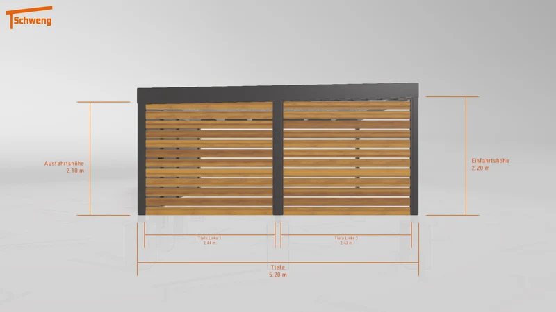 #DE Schweng Flachdachcarport C600 (ID jj884y)