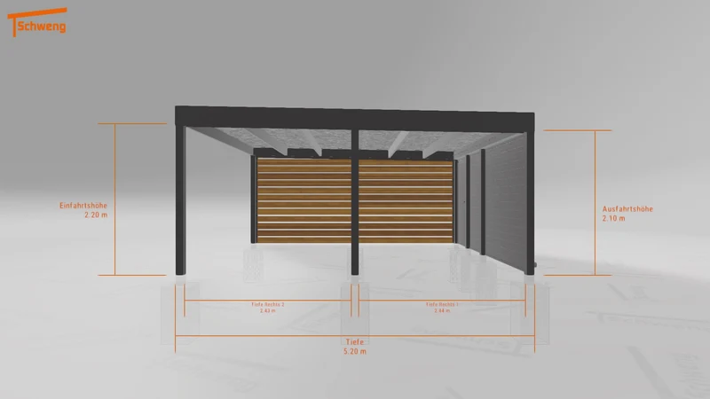 #DE Schweng Flachdachcarport C600 (ID jj884y)