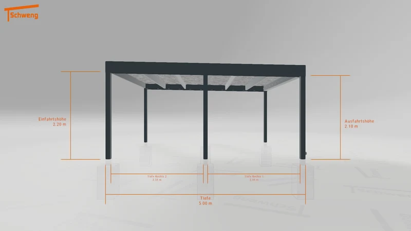 #DE Schweng Flachdachcarport C600 (ID w3xb5j)