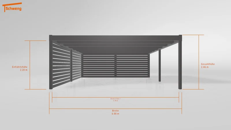#DE Schweng Flachdachcarport C600 (ID x788p8)