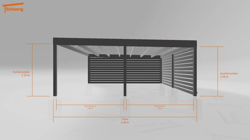 #DE Schweng Flachdachcarport C600 (ID x788p8)