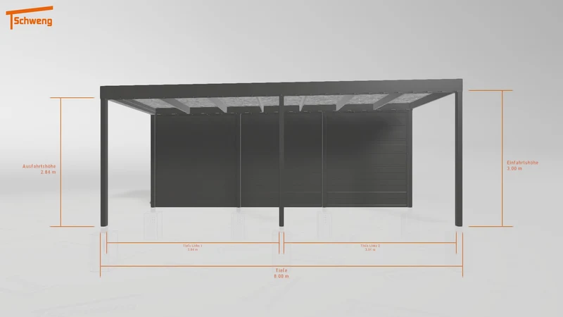 #DE Schweng Flachdachcarport C600 (ID 5mzzk3)