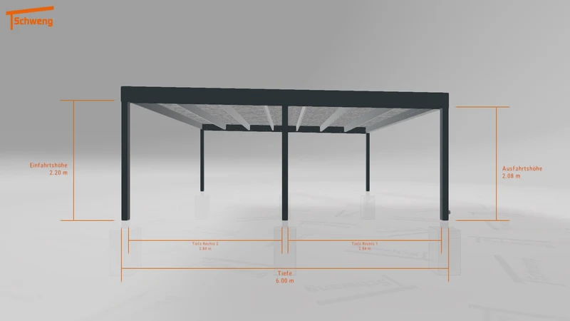 #DE Schweng Flachdachcarport C600 (ID pbppj8)
