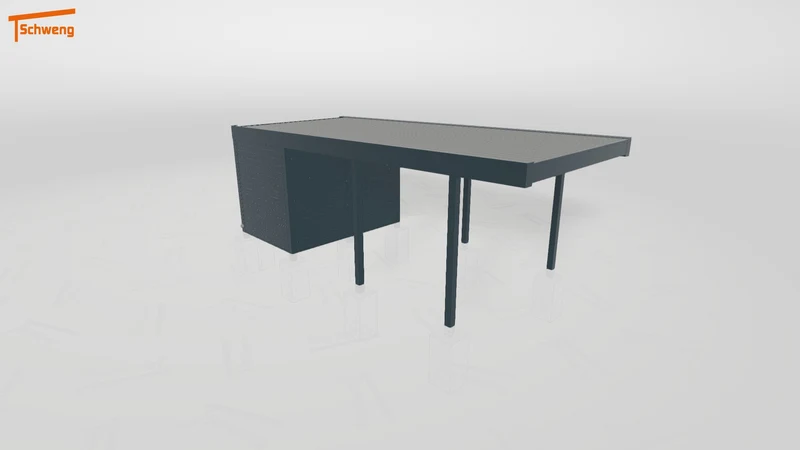 #DE Schweng Flachdachcarport C600 (ID 2q887r)