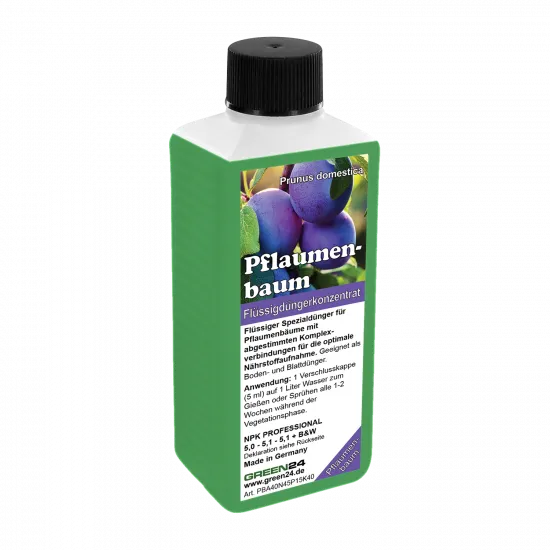 Pflaumenbaum-Dünger – Prunus domestica NPK Flüssigdünger 250ml für kräftige Blätter, Blüten und Früchte 250 ml