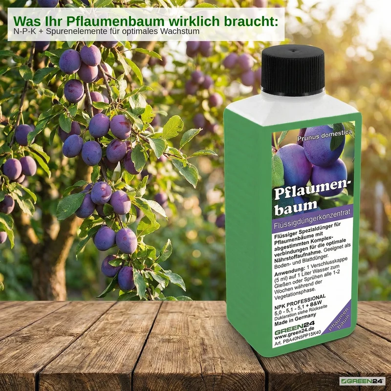 Pflaumenbaum-Dünger – Prunus domestica NPK Flüssigdünger 250ml für kräftige Blätter, Blüten und Früchte 250 ml