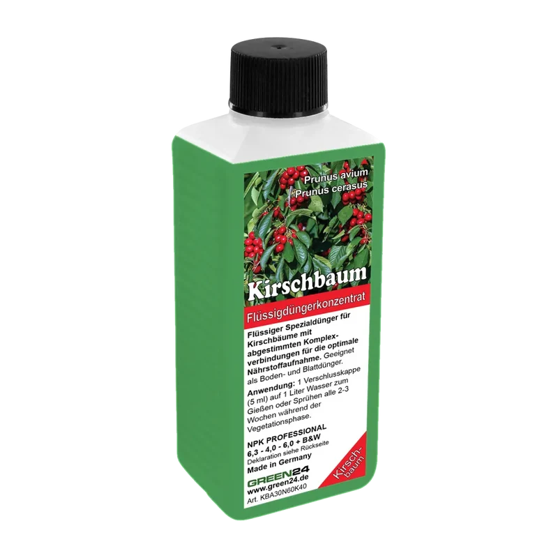 Kirschbaum-Dünger – Süß- und Sauerkirschen NPK Flüssigdünger Prunus avium und Prunus cerasus 250 ml