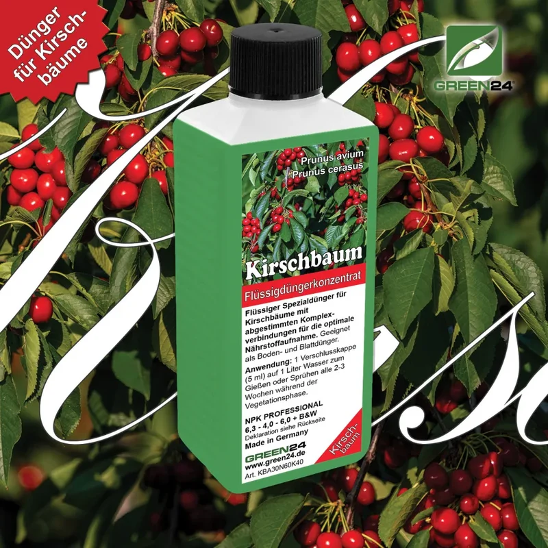 Kirschbaum-Dünger – Süß- und Sauerkirschen NPK Flüssigdünger Prunus avium und Prunus cerasus 250 ml
