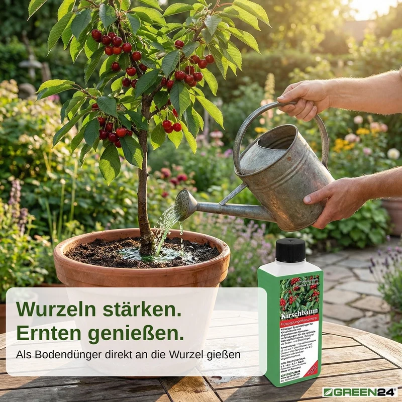 Kirschbaum-Dünger – Süß- und Sauerkirschen NPK Flüssigdünger Prunus avium und Prunus cerasus 250 ml