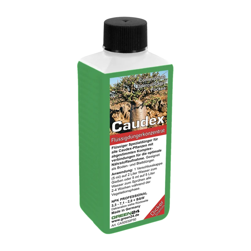 Caudex Dünger – Spezial-Flüssigdünger für Commiphora, Operculicarya, Fockea & alle Caudex-Pflanzen