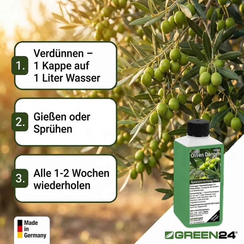Oliven-Dünger – Spezialdünger für Olea europaea NPK | Für reiche Olivenernte & mediterrane Pracht | Ideal für Olivenbäume & Ölbäume