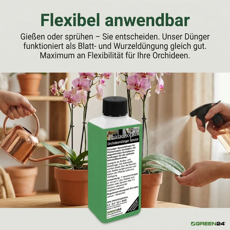Phalaenopsis Dünger 250ml – Spezialdünger für Schmetterlingsorchideen | Maximiert Blütengröße & -Anzahl | Fördert neue Blütenrispen