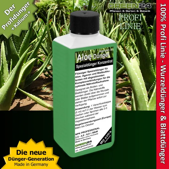 Aloe & Agaven Dünger 250 ml – kaliumbetonter Spezialdünger für kompakte, feste Blätter