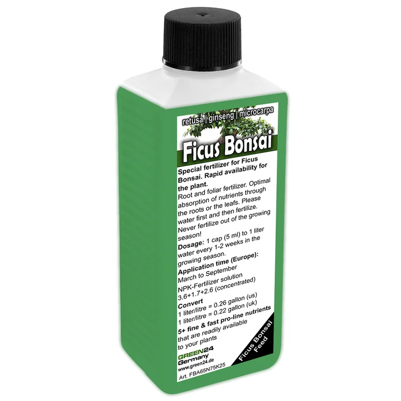 Ficus Ginseng Bonsai Dünger – 250ml Spezialdünger für tropische Zimmerbonsais | Fördert charakteristische Luftwurzeln & Stammverdickung | Optimal für Ficus microcarpa
