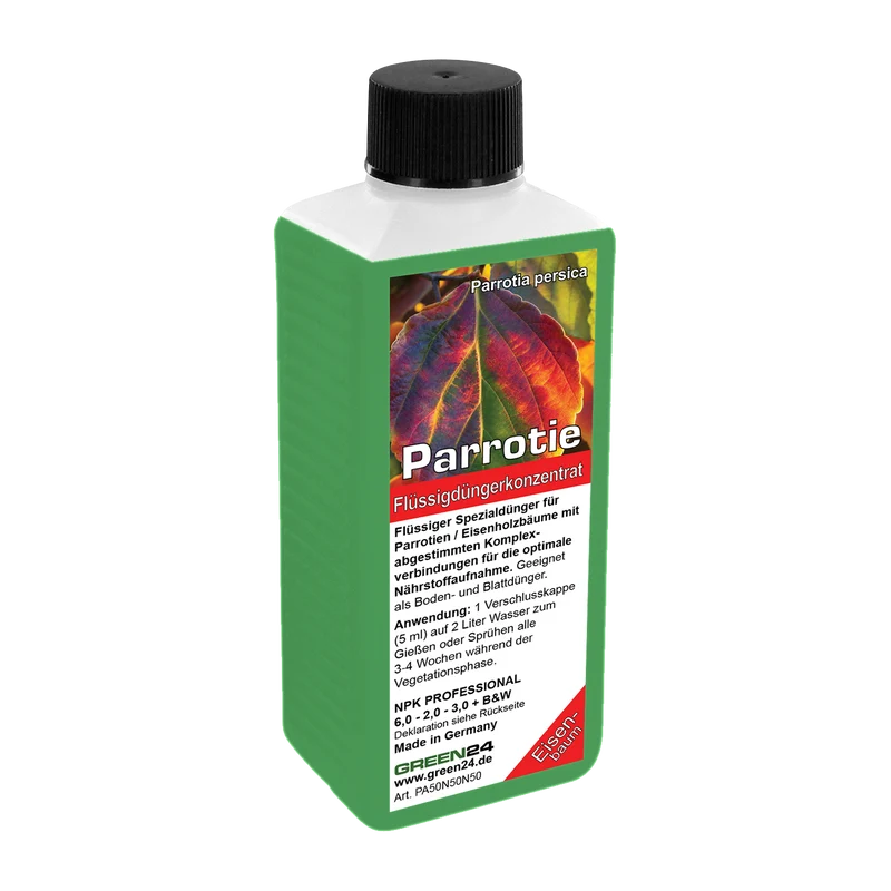 Parrotie Dünger – HIGH-TECH NPK Flüssigdünger für Parrotia persica, Eisenholzbaum & Eisenbaum – Perfekt für leuchtende Herbstfärbung & starkes Wachstum – Made in Germany