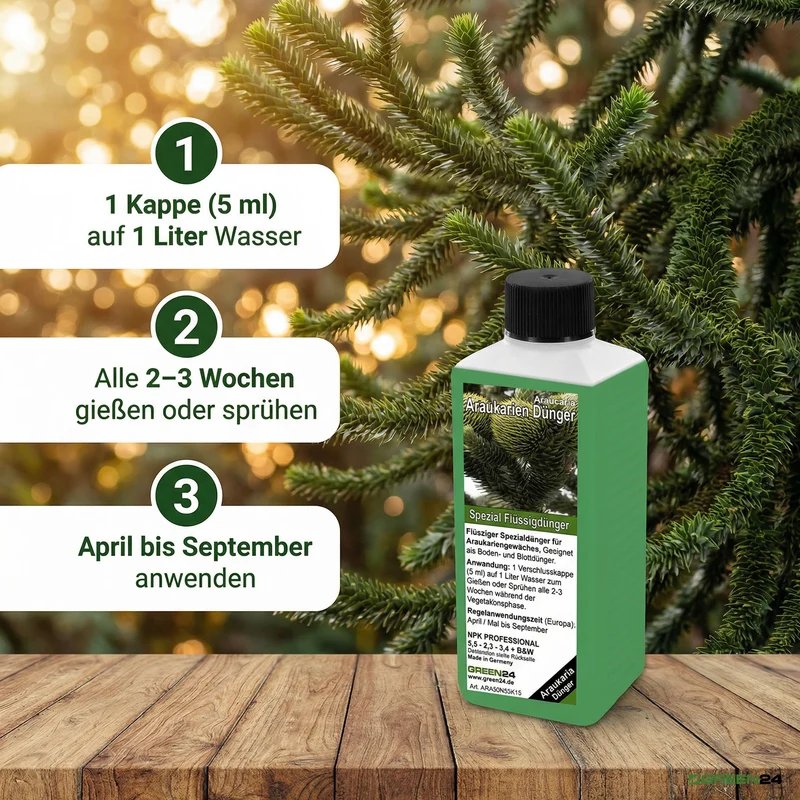 Araukarien-Dünger – 250ml Spezialdünger für Araucaria-Arten | Für majestätische Andentannen | Ideal für alle Schmucktannen & lebenden Fossilien