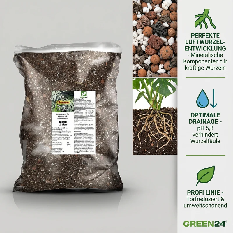 Monstera & Philodendron Substrat PROFI LINIE – 10L Spezialerde für Fensterblatt und Baumfreund